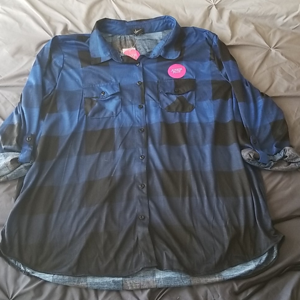 Plus Plaid Blouse